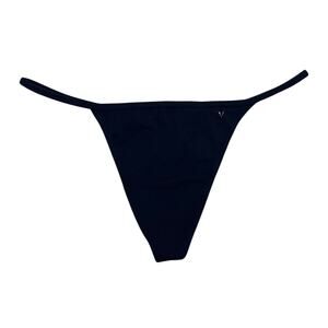 Victoria's Secret Stretch Cotton V-String Panty Black Size Large